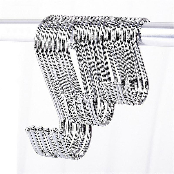 10 stk Rustfrit Stål S-formet Hængekrog Køkken Soveværelse Multifunktionel Rækværk S Hængekrog Spænde Holder Kroge - Ssxjv M