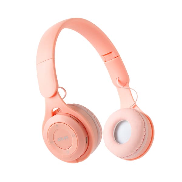 Hörlurar med huvudmontering, trådlöst kort, macaron, utsökt litet kort, mode student bluetooth headset (rosa)-11490