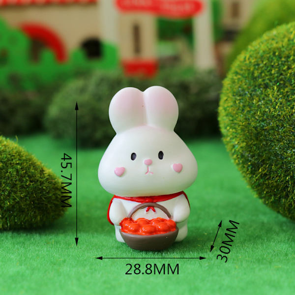 6 st nya japanska tecknade kanin söta mini kontors skrivbords dekoration tårta flicka hjärta flicka present 4-5cm