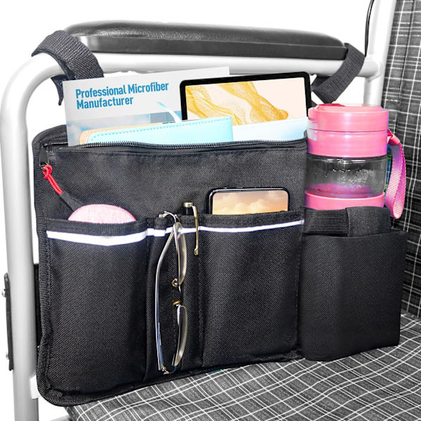 Rolle­stol Taske Sidelomme,Rolle­stol Tasker,Rolle­stol Rollator Tilbehør,Rolle­stol Taske Armlæn,Elektrisk Rulle­stol Kopholder Tilbehør