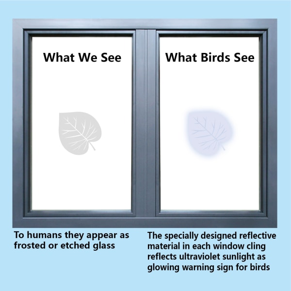 16 stykker blad statiske vindusklistremerker beskytter fugler mot støt Anti-kollisjon advarselsglass klistremerker Bladvindusklistremerker (tilfeldig mønster)