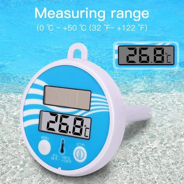 Et stykke solcelledrevet pooltermometer, flydende digitalt termometer, pooltemperaturmåling, varm kilde pooltemperatur til digitalt badekar-8