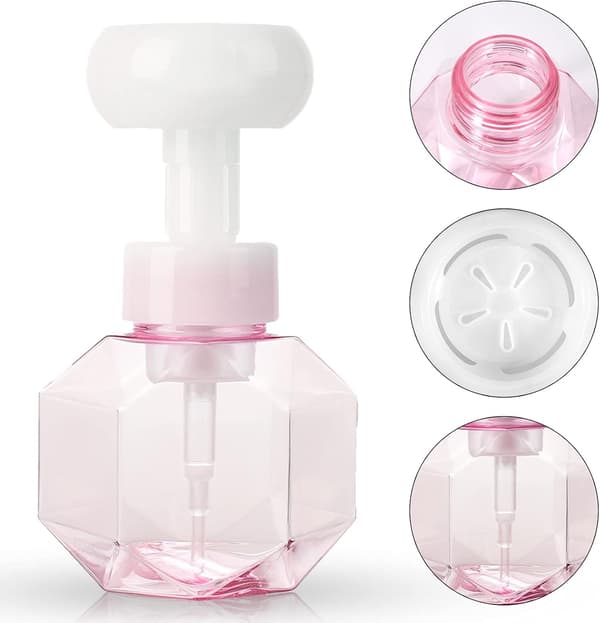 Flaskor Blomskumdispenser Påfyllningsbar Skumbehållare för Kök Badrum Blombehållare (Rosa) A
