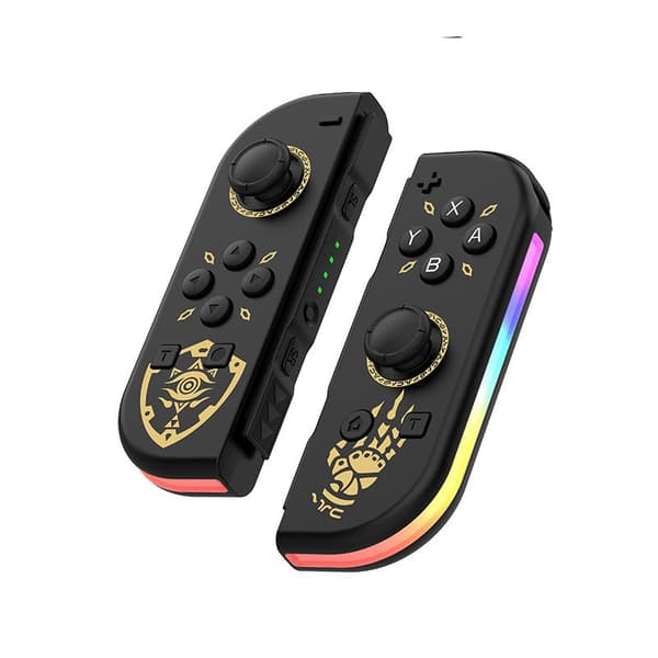 Grå Bluetooth Trådløs Spilcontroller til Nintendo Switch med Wake-up, Dobbelt Vibration, RGB-lys