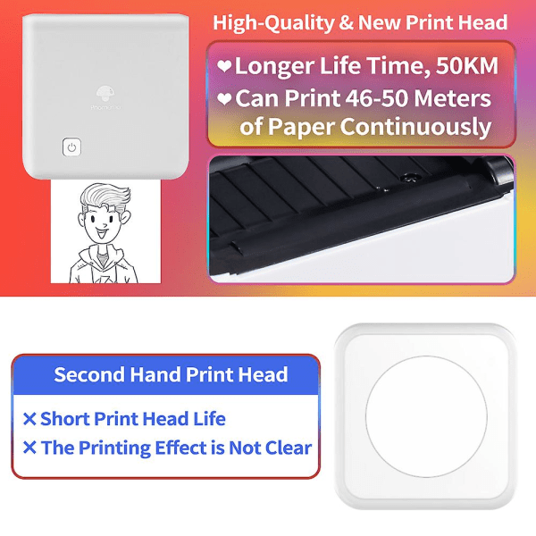 Thermal skrivare 300dpi M02 Pro Mini Impresora Pocket Photo Prints Smart Mobile Phone Imprimante