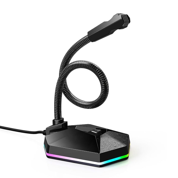 Tsp201 Säädettävä RGB-valo USB-työpöytäpeli- ja suoratoistomikrofoni PC:lle