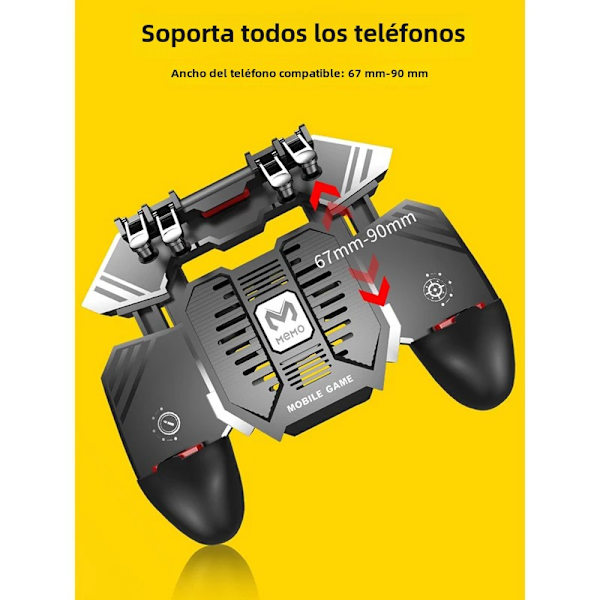Sort 3D Mobil Spilcontroller, Bluetooth 5.0 Joystick, Kompatibel med iOS og Android, Udtrækkelig Gamepad