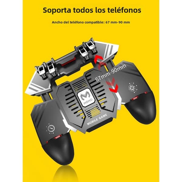 Svart 3D Mobil Spelkontroll, Bluetooth 5.0 Joystick, Kompatibel med iOS och Android, Utdragbar Gamepad