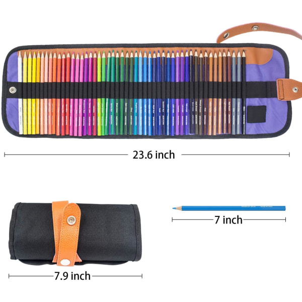 Färgpennor Färgpennset set med bärbar rullväska Case Inkluderar pennvässare Perfekt för vuxna och barn