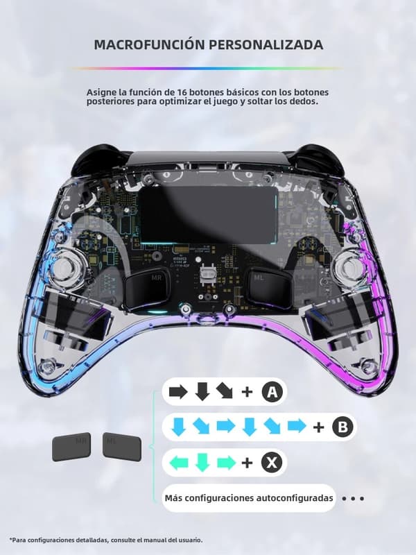 Sort Z01X Trådløs Spillkontroller Kompatibel med Switch, PC, Android og iOS, Gyro, Turbo