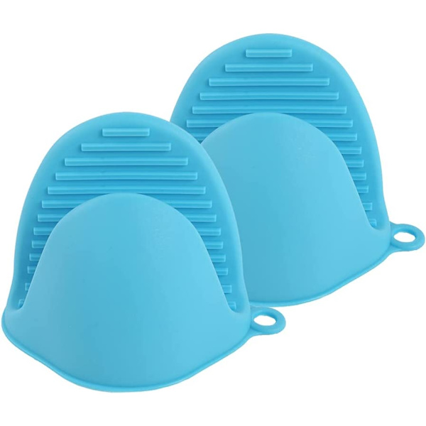 Mini Tykk Silikon Varmebestandig Ovnvott for Baking, Matlaging, BBQ (Blå)