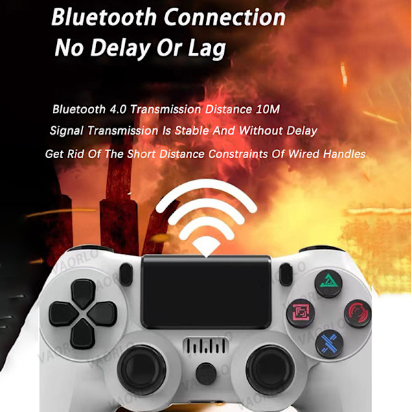 Flame Packaging Trådløs Controller med Dobbelt Vibration & Lys, 4. Generations Seks Akser