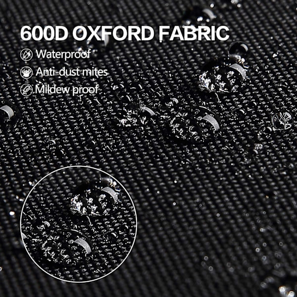 Havemøbelpuder Opbevaringspose, Vandafvisende, Støvbestandig, Anti-UV, Robust 600D Oxfordstof Juletræ Opbevaringsdækning 110x60x35cm(Sort)