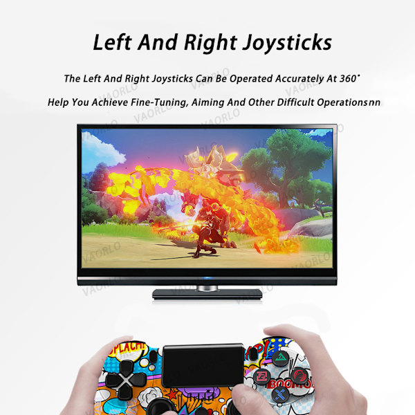 Pink Star Packaging trådløs controller med dobbelt vibration og lys, 4. generations seks akser