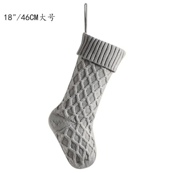 Jule-Strømpe Gavepose Dekorative Genstande Hjem Væghængning Slikpose Julehængende Strømper Diamantprikket Linje Stor Diamond Lattice Knitted Socks [Red