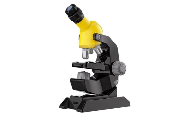 Mikroskopsats LED 100X-1200X Förstoring Barn Science Leksaker Prover STEM Yellow Kit