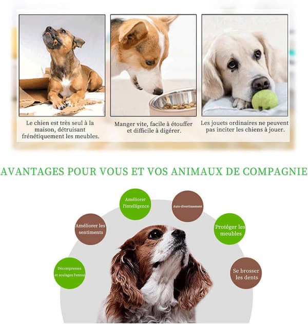 Hundepuslespil, hundefoderdispenserlegetøj, holdbart interaktivt hundelegetøj, hundetræningslegetøj til IQ, forbedrer IQ (blå)