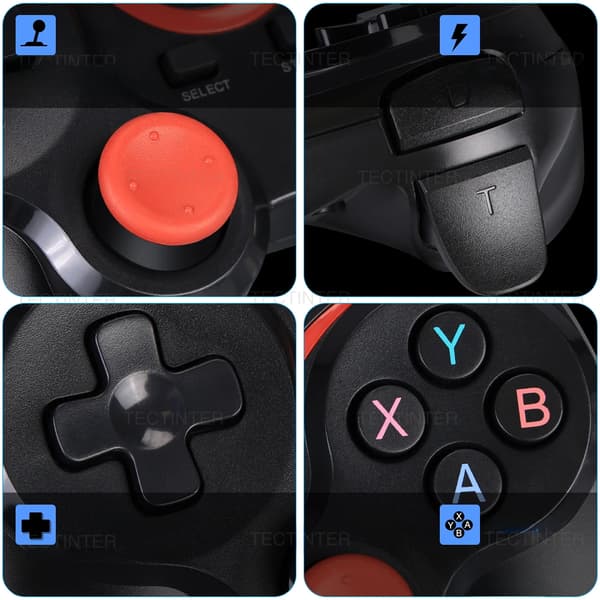 Sort trådløs spilcontroller kompatibel med Switch, Smart Screen, Hall Joystick, RGB, iOS Ready