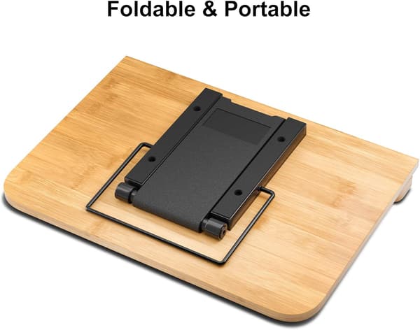 Portabel hopfällbar kokboks- och läsställning i bambu - 34*24cm