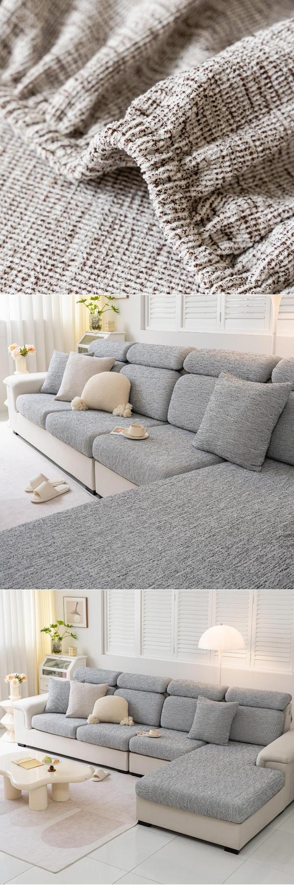 Rymdgrå; 45×45cm prydnadskudde (fyllning ingår ej); Fulltäckande sofföverdrag i bomull och linne, halkfri soffskydd, universell soffkudde för alla årstider Pillowcase