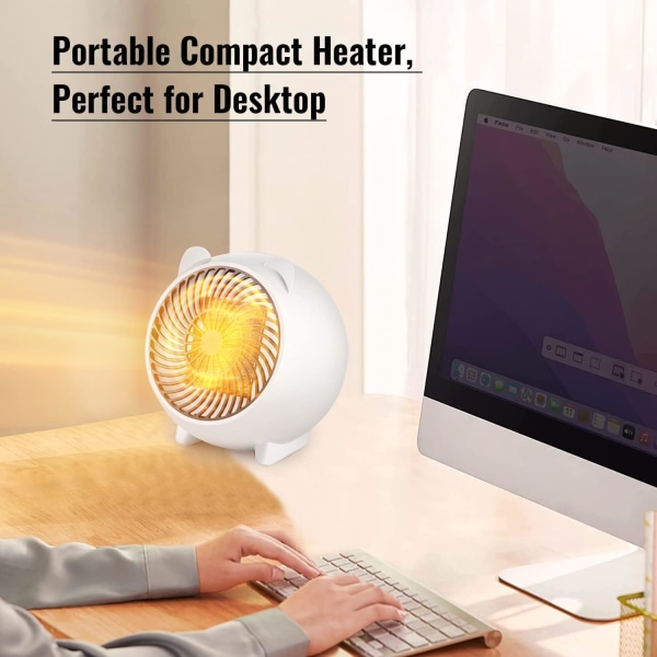 Värmare, bärbar 500W PTC Plug-in värmare med konstant temperaturfunktion, snabbvärmande kompakt keramisk värmare