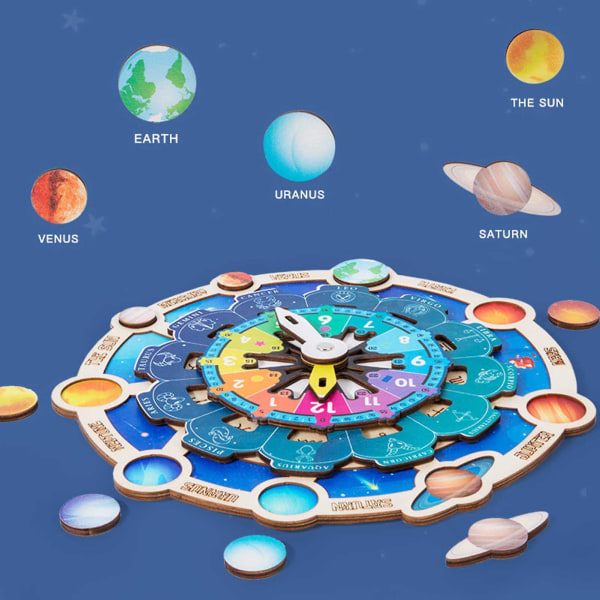 Planetarisk stjernebillede i træ Puslespil Legetøj Sjovt Montessori-pædagogisk legetøj til børn Tidligt pædagogisk legetøj A