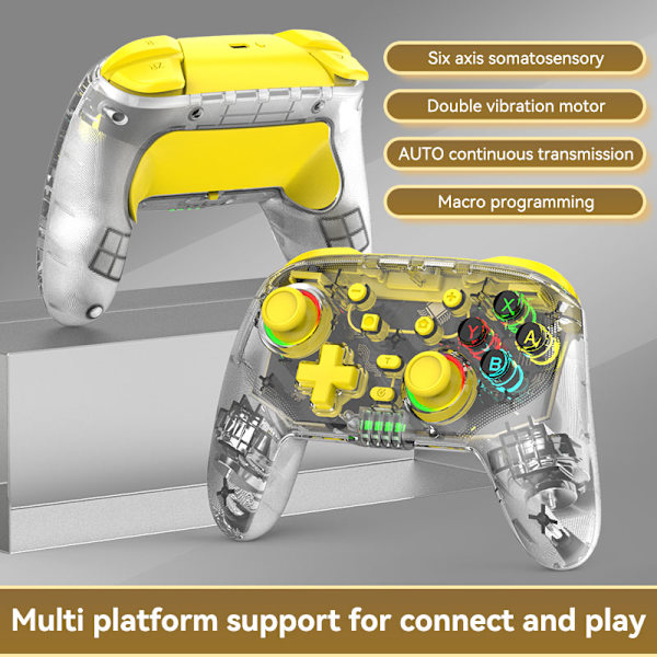 P5 2.4G & Bluetooth Trådløs Gaming Controller, Hall Trigger, Dobbelt Vibration, Makro Support