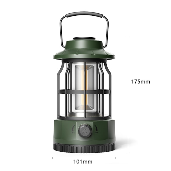 Nya Campinglampor Utomhus Campinglampor Tältlampor Bärbar Lykta Gåvor Ningbo Retro Laddningsbara Campinglampor Green [Rechargeable] 101 * 175mm