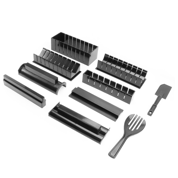 1 sæt Sushi-værktøjssæt Risrulleform Køkken gør-det-selv simpelt kogesæt (sort) Black 26X15.5cm