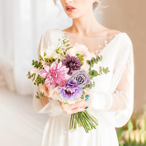 Morsiuskimppu, violetti, 1 kpl