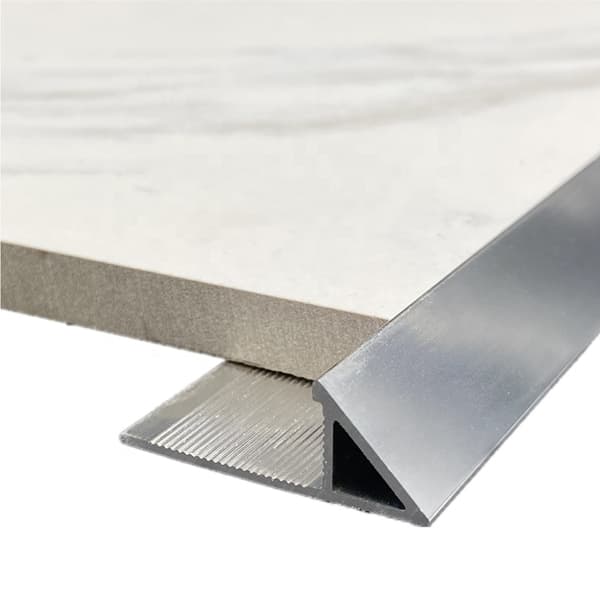 Aluminium L-formad kakelprofil, silver, 4 st, 125 cm, 1 cm