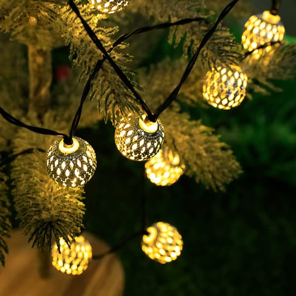 String Lights, vedenpitävä 20 Led Metal Goble Lantern Solar Fairy
