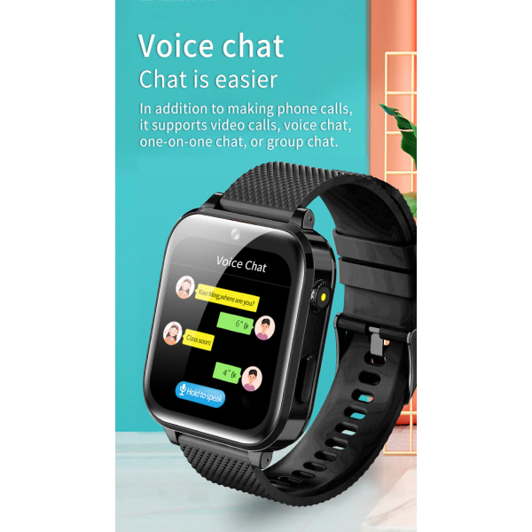 1,7" IPS 4G Kids GPS Smart Watch App Store Ladda ner 8G Large Memory pink