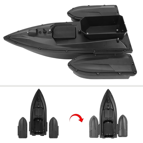 RC-kalastussyöttivene, 1,5 kg kuorma, kalastuspaikannus 500 m, ladattava RC-vene