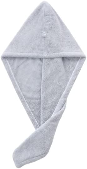 Hårhåndklæde Sæt 2 Mikrofiber Hårhåndklæder Med Knapdesign Håndklæder Til Kvinder Hurtigtørrende Hår (Pink/Grå)