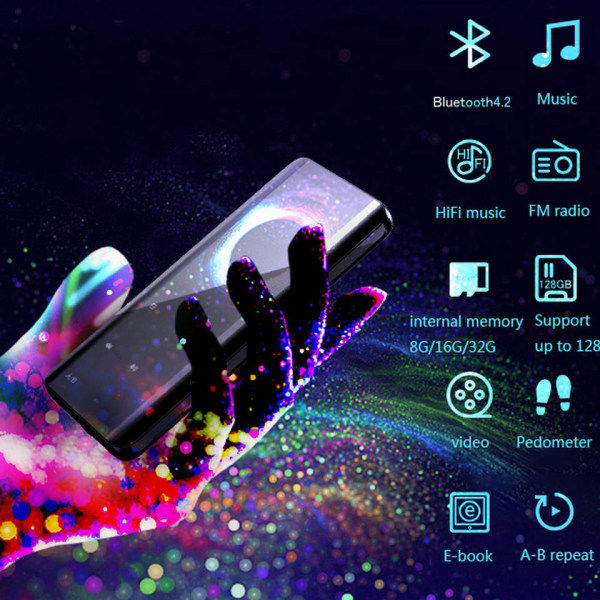 Musik MP3-spelare LCD-skärm Förlustfri HiFi ljudinspelare med FM E Book Blue tooth pekskärm