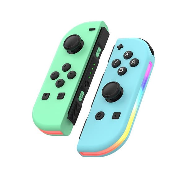 Grå Bluetooth Trådløs Spilcontroller til Nintendo Switch med Wake-up, Dobbelt Vibration, RGB-lys