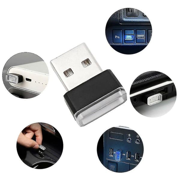 2ST Minibil Interiör Ambient Light Led Neon Light USB Ambient
