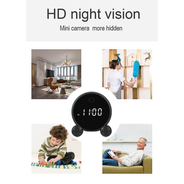 Minikameraer Smart alarmoptager Night Vision Motion Detect Sikkerhed White only cam