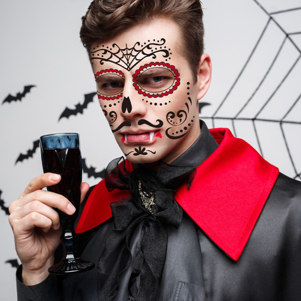 4 stk Halloween ansigtsklistermærker Halloween festklistermærke Prop ansigt