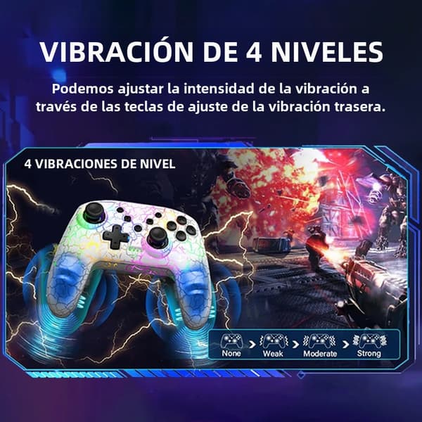 Rød Trådløs Bluetooth Gamepad med Touchpad & Mikrofon, Kompatibel med PS & PC, Dobbelt Vibration