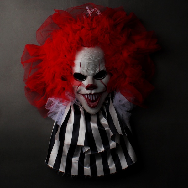1 st Halloween Skräck Clownkrans Dörrhängande krans Dekoration Vägghängande Spökfestival Festscenprydnad
