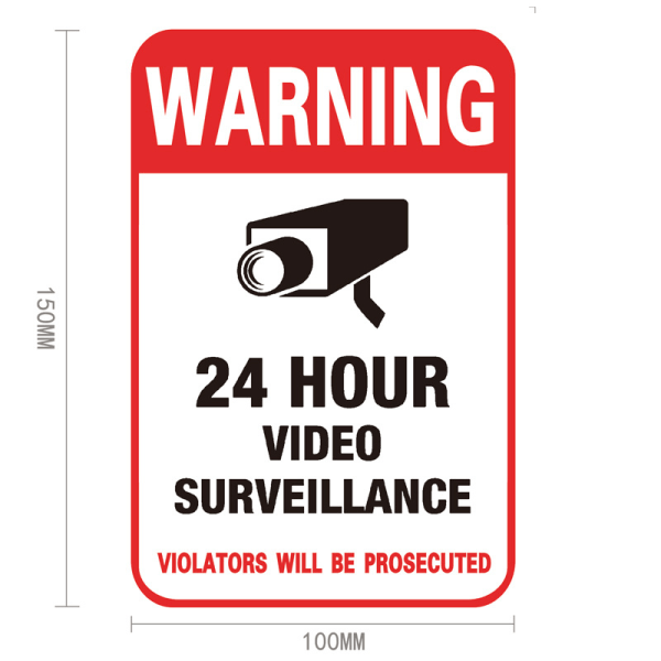 10st 24 TIMmars VIDEO monitor varningsdekal kamera dekal skylt klistermärke