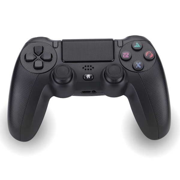 Sort trådløs spilcontroller, kompatibel med PS4 / PS3 / PC / mobile enheder, dobbelt vibration, 6-akset bevægelse, LED-lys