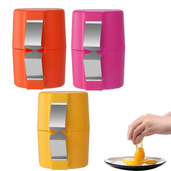 Eggeskallåpner i rustfritt stål, eggknekker, kjøkkenredskap, rosa Pink