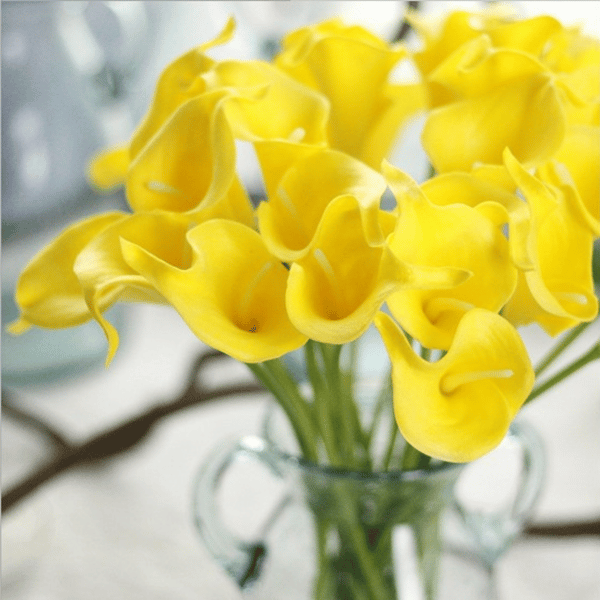 Konstgjorda blommor, gula, 20 stycken
