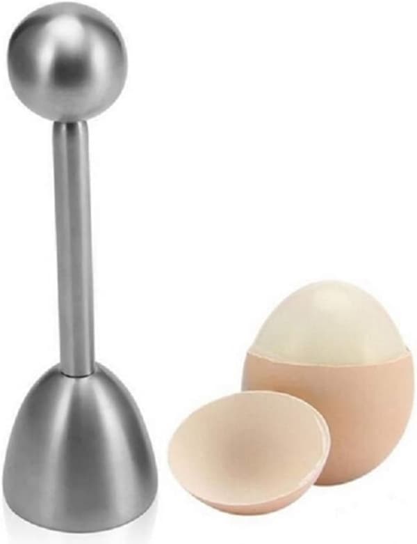 1 pakke eggåpner i rustfritt stål, eggeskallkutter, kjøkken eggåpner for husholdningsbruk, for rå/myke/harde egg, sølv