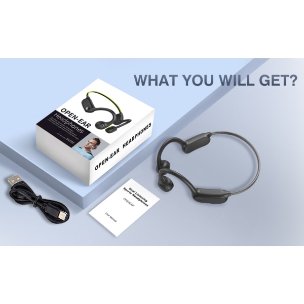 Bone conduction bluetooth headset in-ear öronkrok sport lång batteritid headset-röd