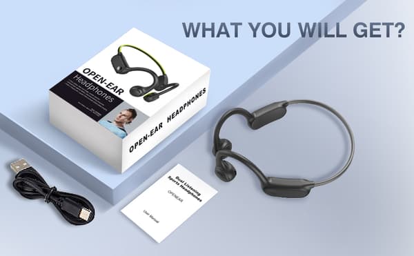 Bone conduction bluetooth headset in-ear öronkrok sport lång batteritid headset-röd