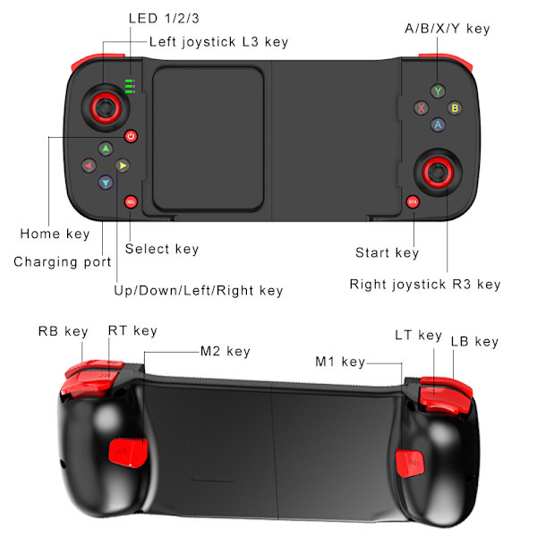 S02 Sort Trådløs Bluetooth Spilcontroller med Taske, Hall Triggere, Kompatibel med Switch, PC, Android og iOS